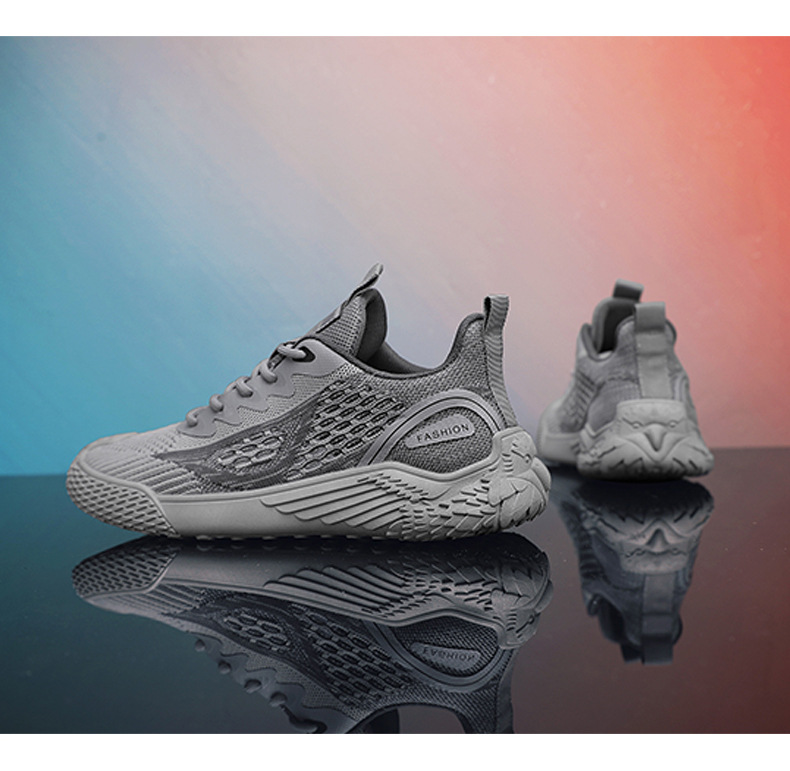 Straight men's breathable sports and leisure running soft soled mesh board shoes, trendy shoes_voghion.com
