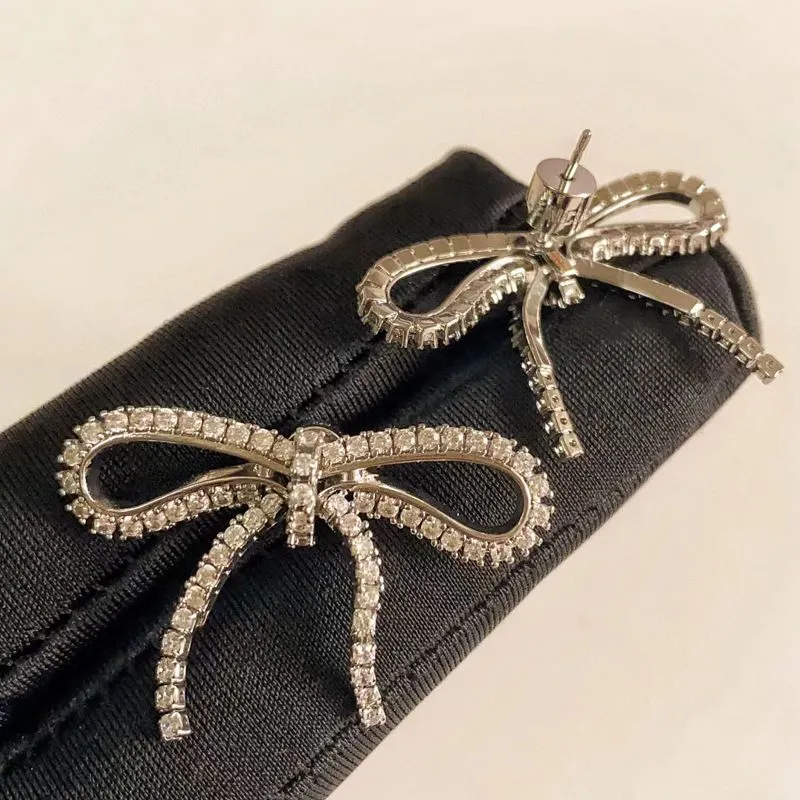 Paris B Brand Bowknot designer necklace for women gold geometry woman sweet bow knot chain choker shine nature diamond_ipsvogv.com