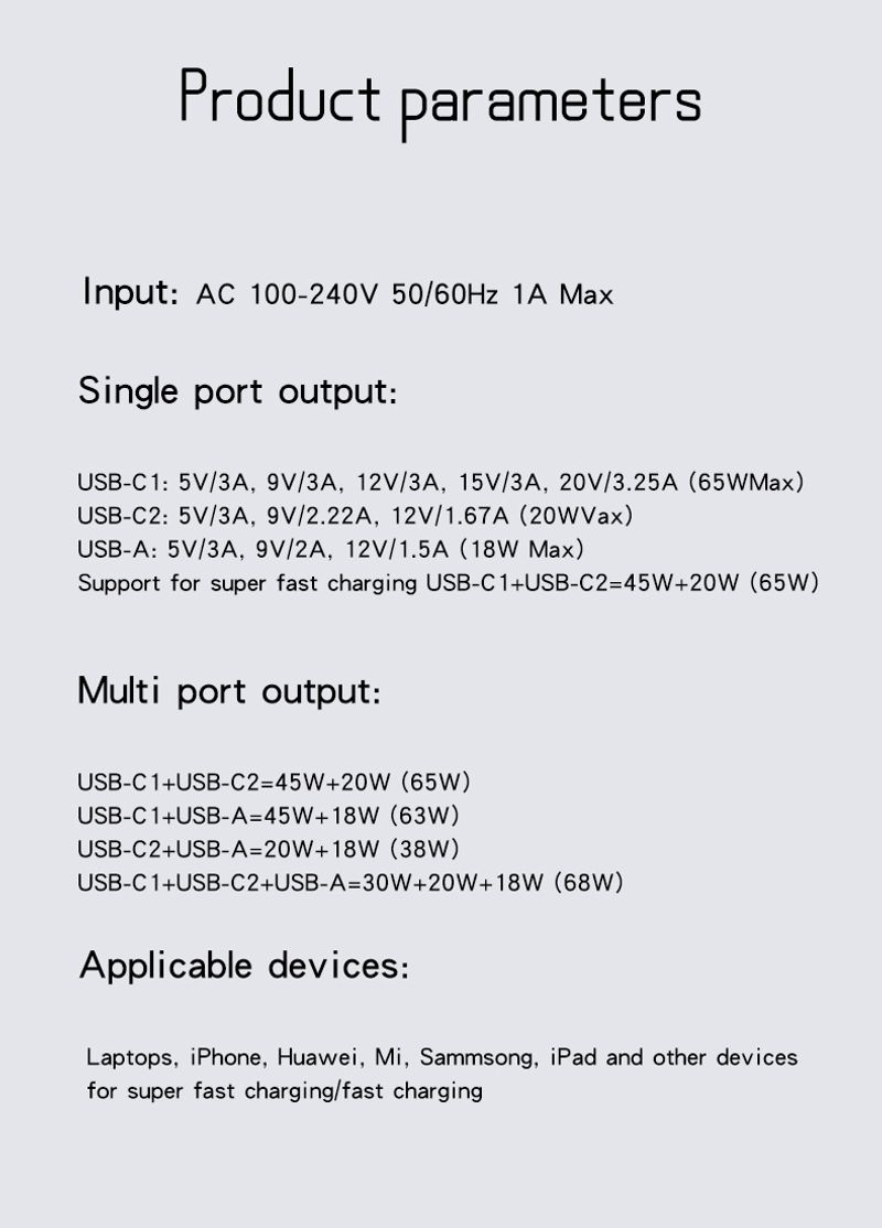 65W Fast Charger for Mobile Phone Notebook_voghion.com