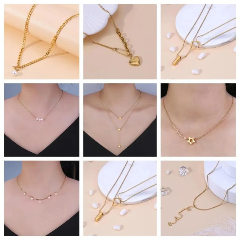 Chains Fashionable Stainless Steel Simple Pearl Chain Necklace Dating Office Workers Mother's Day Gift_voghion.com