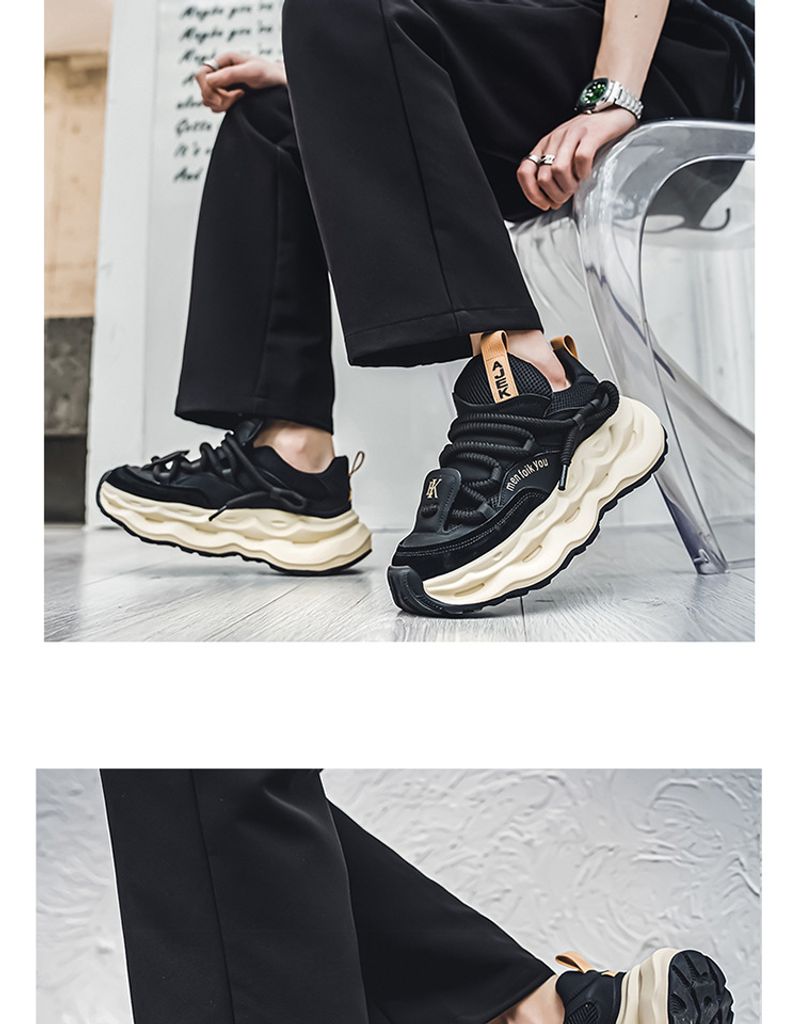 Chunky Sneakers Men Thick Sole Platform Casual Walking Shoes_voghion.com