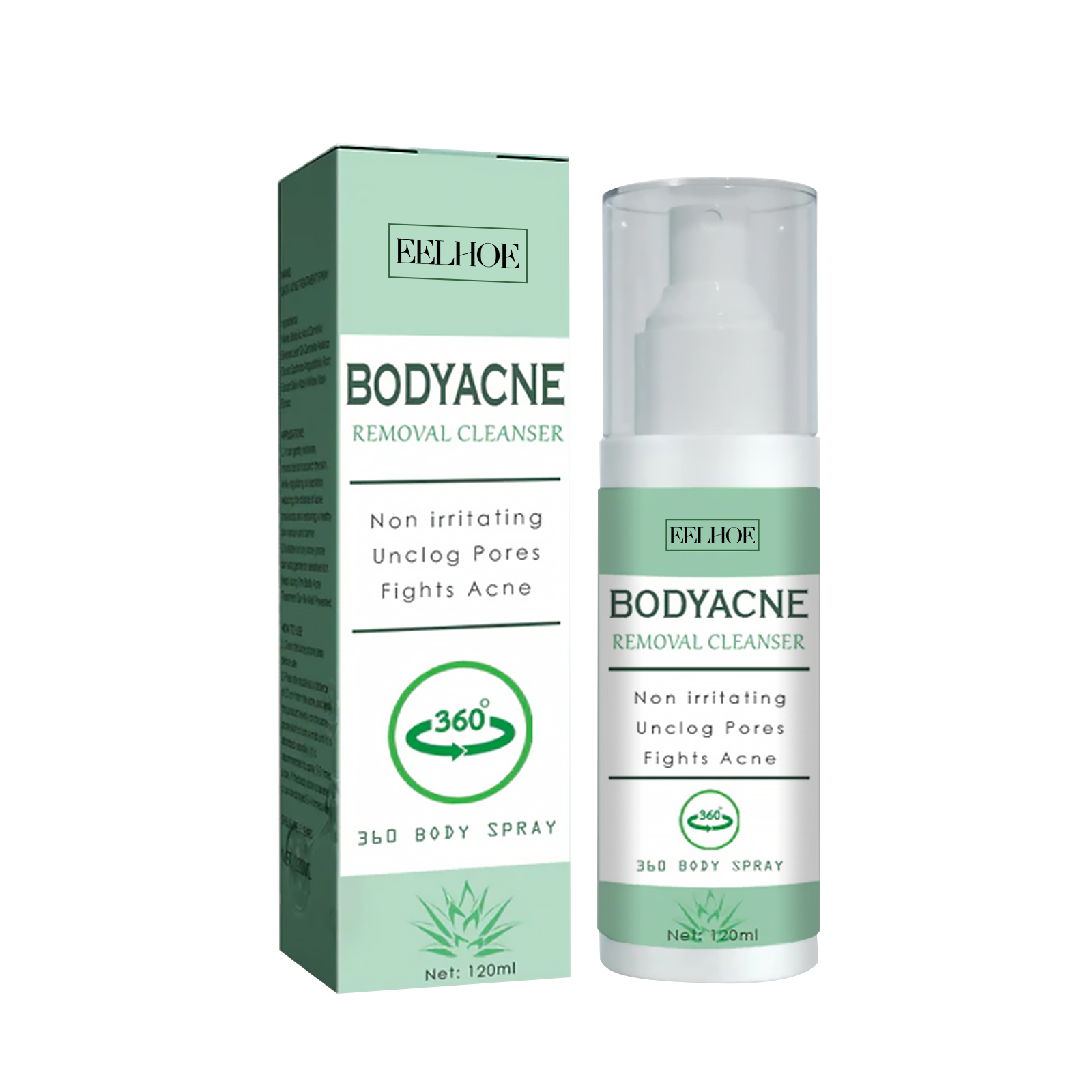 EELHOE Body Acne Removal Cleanser Spray, Deep Clean Back Arm Fade Acne Beauty Moisturizing Spray_voghion.com