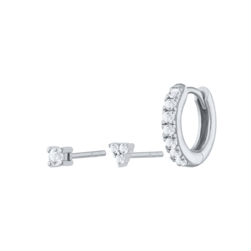 Dia Trinity Combinazione Studs INS Stile Alla Moda All Match Trend Orecchini Fibbie Orecchio per Donne_voghion.com