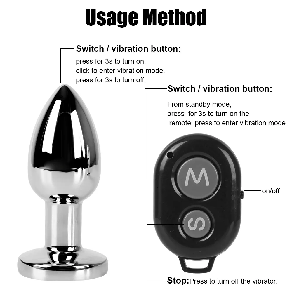Plug anale in metallo con vibratore per uomo e donna stimolatore_voghion.com