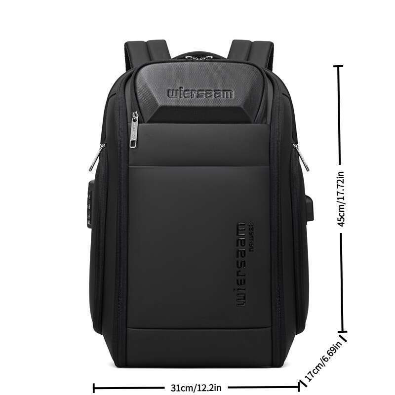 Rucsac de călătorie pentru laptop, aprobat pentru avion pentru bărbați și femei, cu porturi USB, geantă ușoară de 35L, rucsac pentru laptop de 15,6", cadou de afaceri, negru_voghion.com