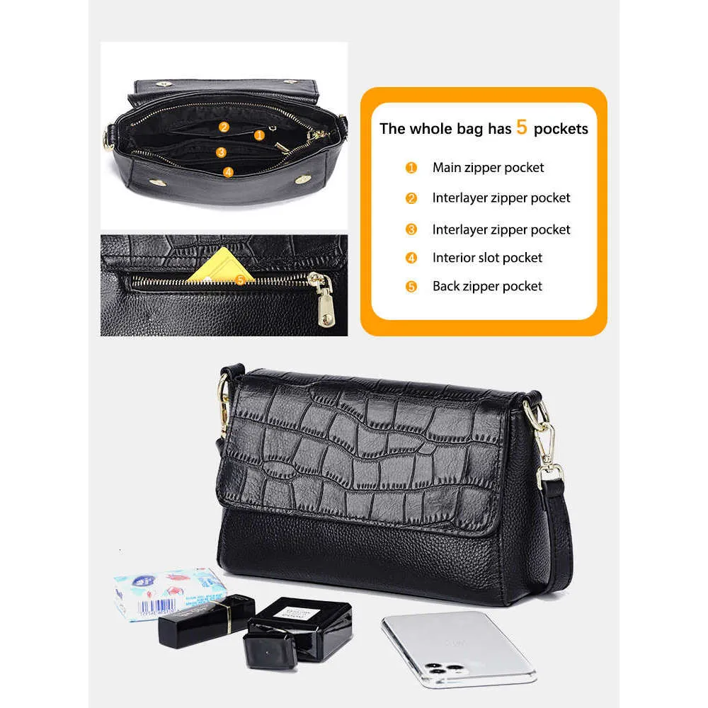 Zncy Piccola Borsa a Tracolla in Lathr per Donna con Motivo a Alligatore Borsa a Mano con Due Tracolle Simpl Fashion Ladis_voghion.com