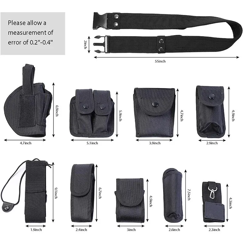 10-in-1-taktische Sicherheitsgürtel, multifunktionaler Pistolenhalfter, Taschenlampenbeutel-Set, Utility-Kit, Dienstgürtel 250715_voghion.com