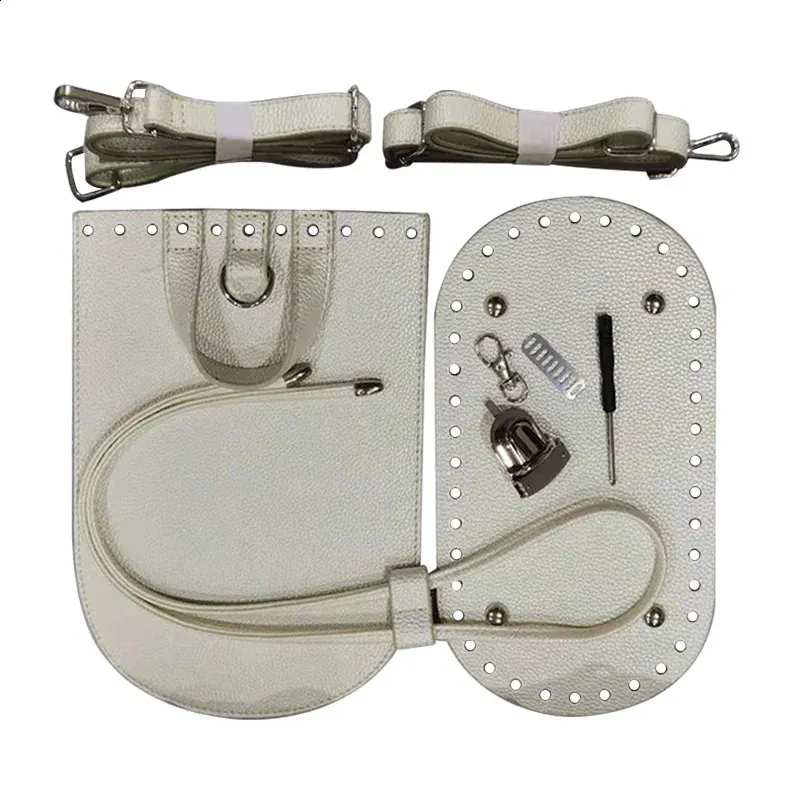 1 tracolla per borsa fatta a mano, set di fondi in pelle intrecciata con accessori hardware per zaino fai da te 240725_voghion.com