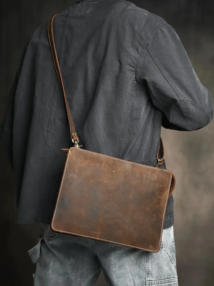 Borsa a mano autentica vintage grande capacità uomo borsa in pelle di vacchetta borsa da viaggio per computer da lavoro 240819_voghion.com