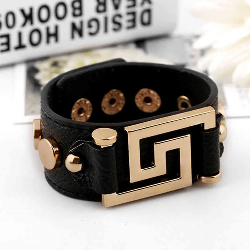 Geometric Cuff Bracelet Gold Punk Statement Jewellery For Women_voghion.com