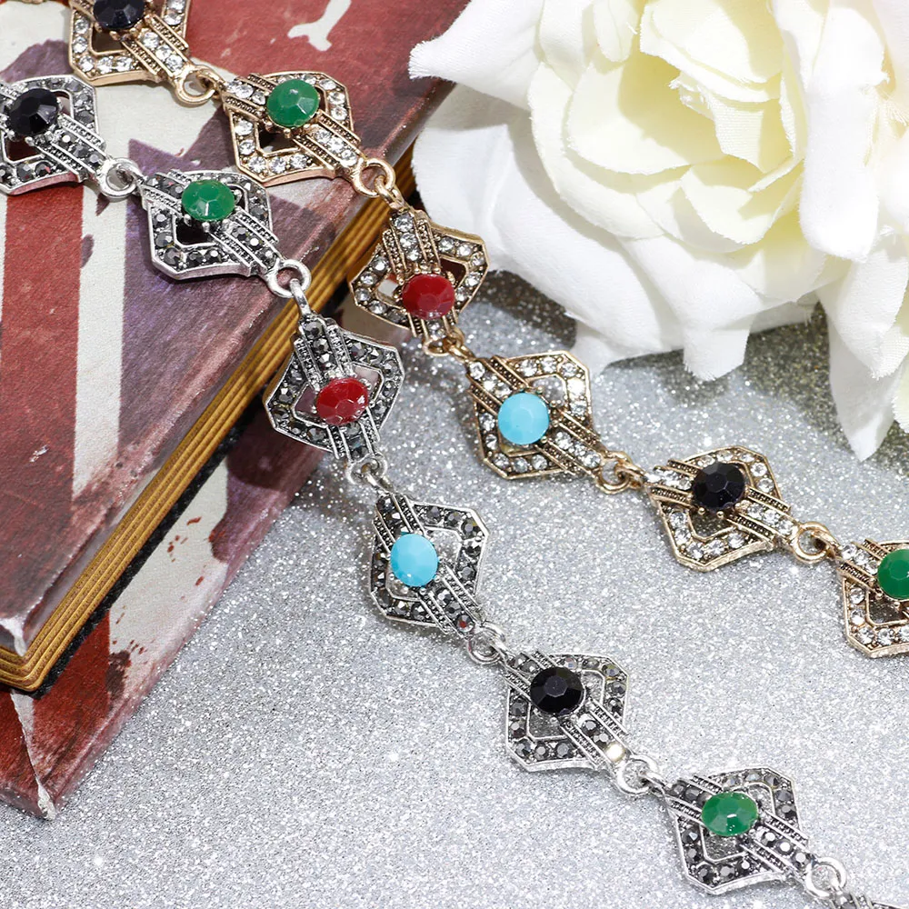 Saites aproces SUNSPICE antīka zelta sier krāsas vintage aproce sievietēm etniskām rhinestones rotaslietām turku tradicionālajām_voghion.com