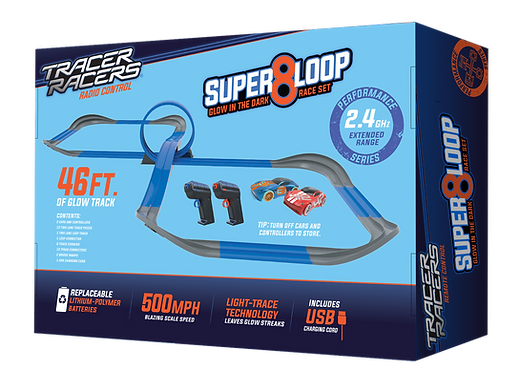 Remote Control Slot Car Race Track Set Glow-in-the-Dark 3 Track Lengths_voghion.com