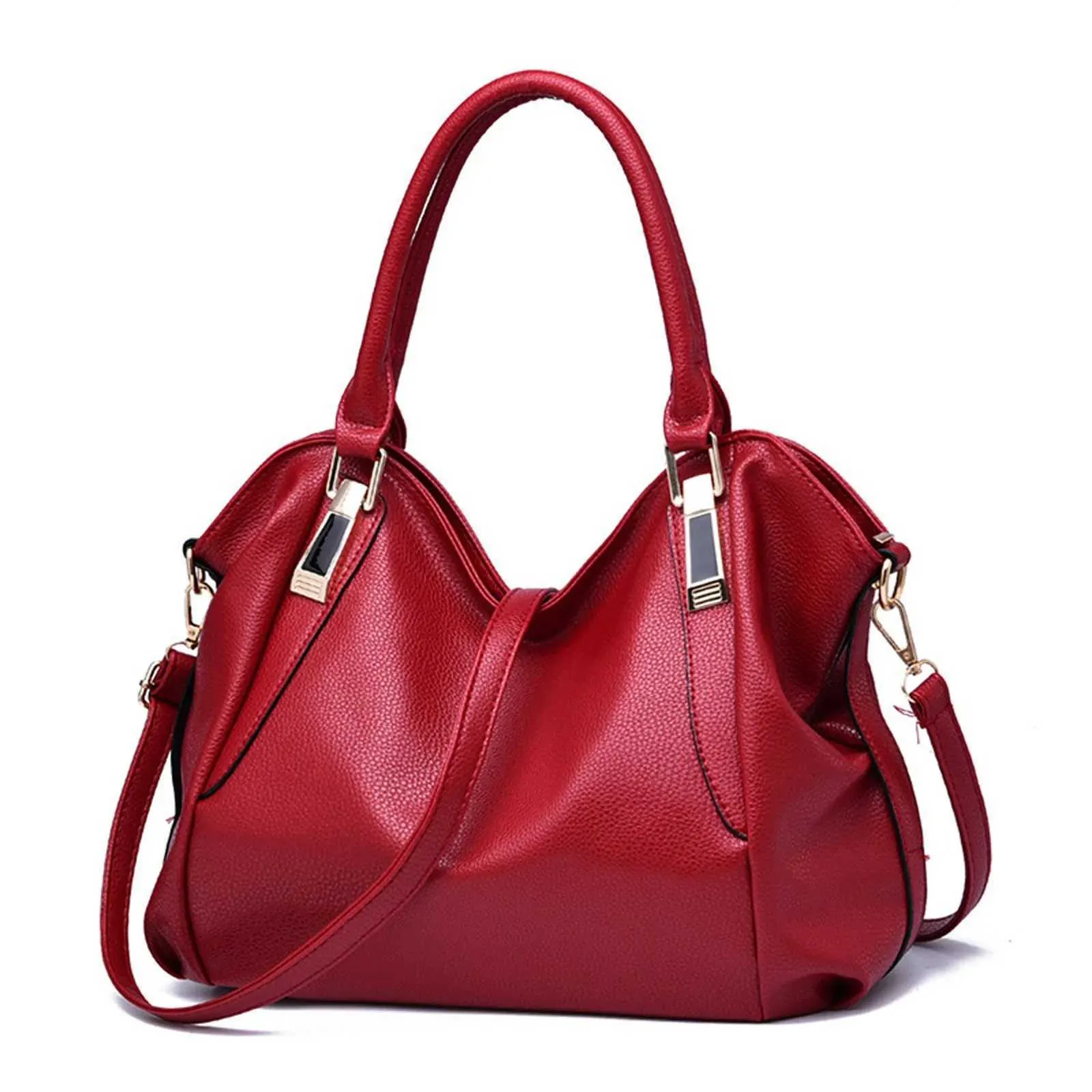 Sac à main en cuir souple tendance 2024, grande capacité, sac à bandoulière à une épaule, sac à dos élégant pour femme C241217_voghion.com