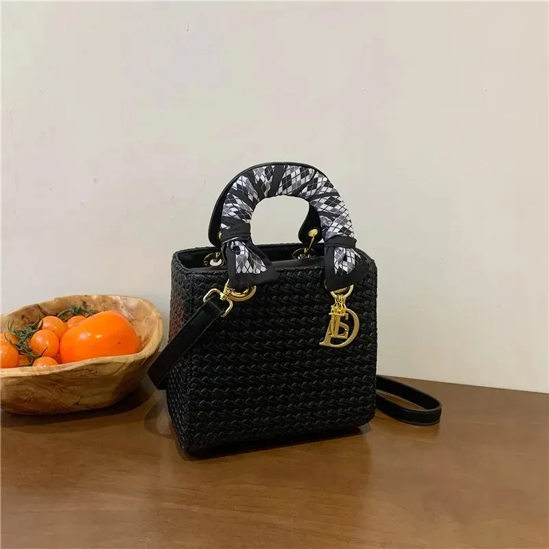bag Purse 2025 Shell Women Designer New Fashion Commuter Print Shoulder Crossbody Bag Denim Black_voghion.com