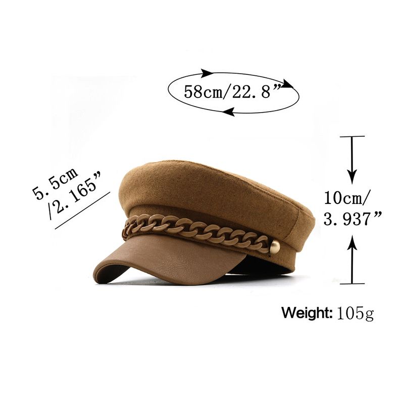 Semplice berretto ottagonale semplice da donna, cappelli autunnali invernali per donne, cappello casual in lana, berretto retrò britannico da pittore_voghion.com