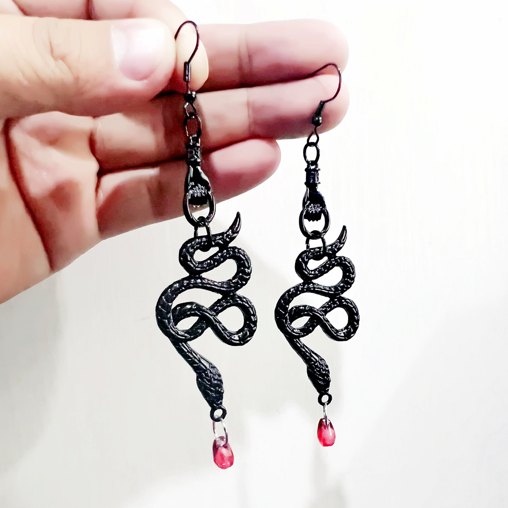 Orecchini Gioielli vintage Orecchini a forma di mano di serpente Orecchini di tendenza a goccia_voghion.com