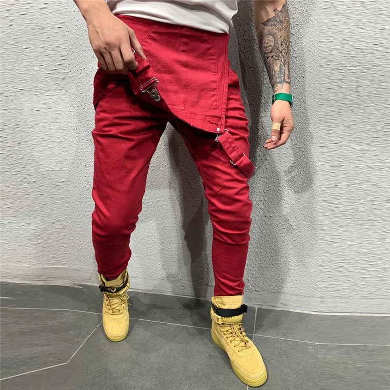 Cool Designer Brand Jeans Man Pants For Men Pocket Denim Overall Jumpsuit Streetwear Sexy Suspender Pant E21_voghion.com