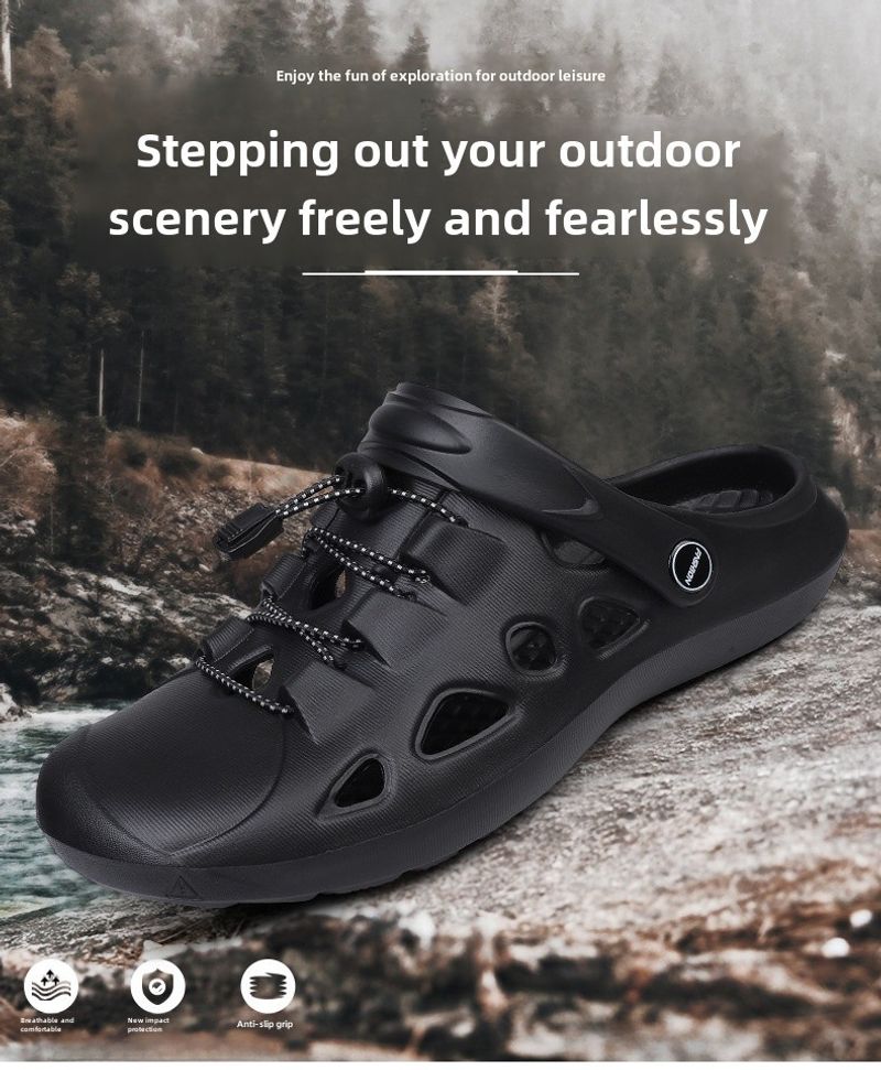 2023 new lace-up EVA outdoor hole soft trend summer beach shoes spot wholesale a generation of hair_voghion.com