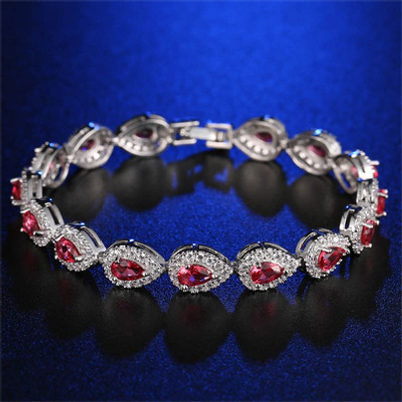 Pulseira feminina de zircônia com gota d'água e joias da moda Ruose_voghion.com