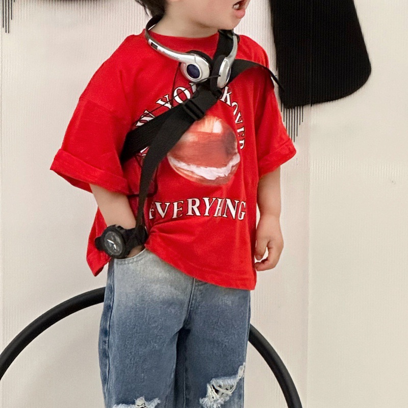 Jeans déchirés pour mères et enfants, pantalons à jambes larges et droites progressives, pour garçons et filles, tendance de la mode_voghion.com