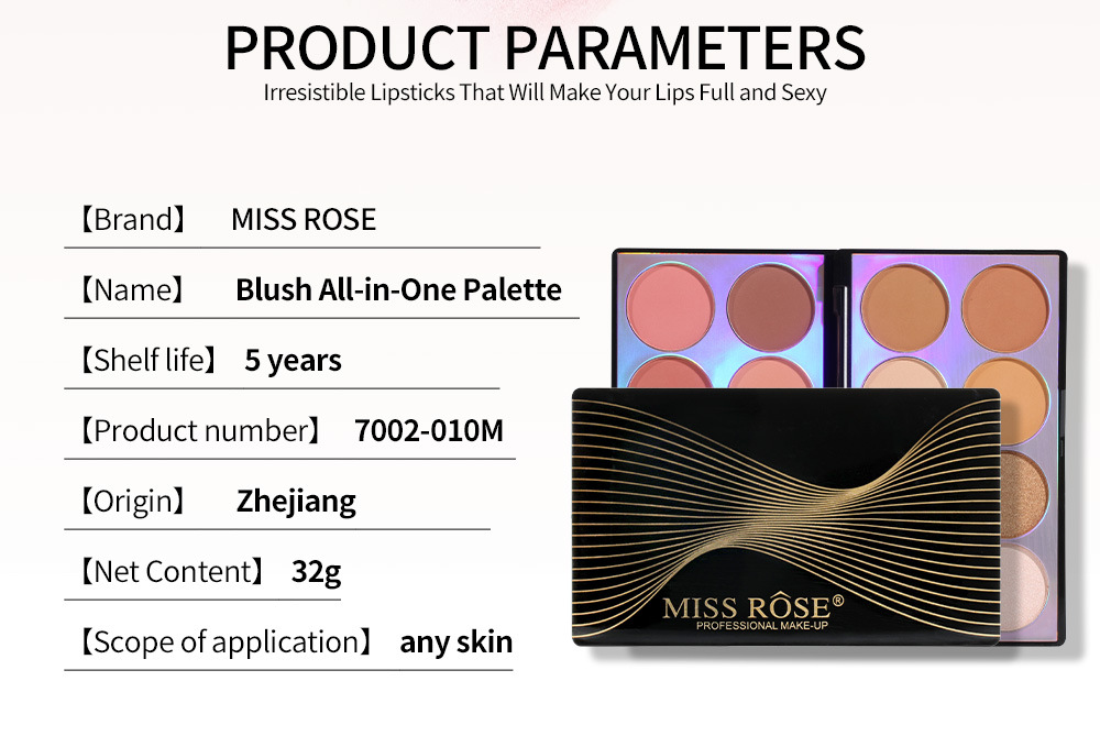 Makeup Matte Blush Contouring All In One Face Brightening Highlight Pearlescent Eyeshadow Palette_voghion.com