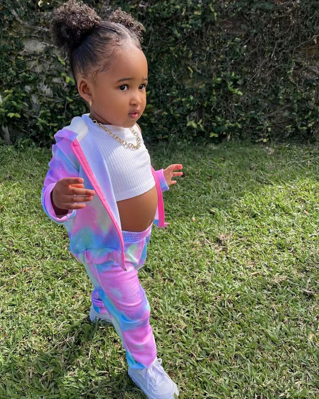 M8069 children's clothing 2024 casual sports new cardigan long sleeved tie dyed hoodie set_voghion.com