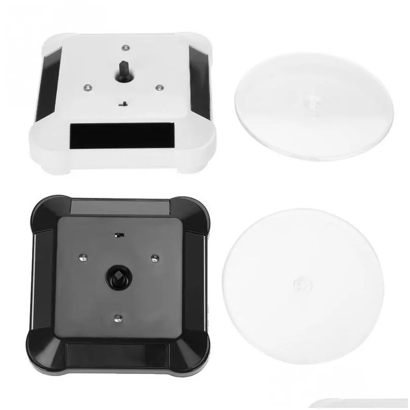 Suporte Organizador de Jóias 360 Graus Solar Showcase Giratório Relógio Telefone Rotação Caixa Suporte Com Luz Led Anel Uma Gota_voghion.com