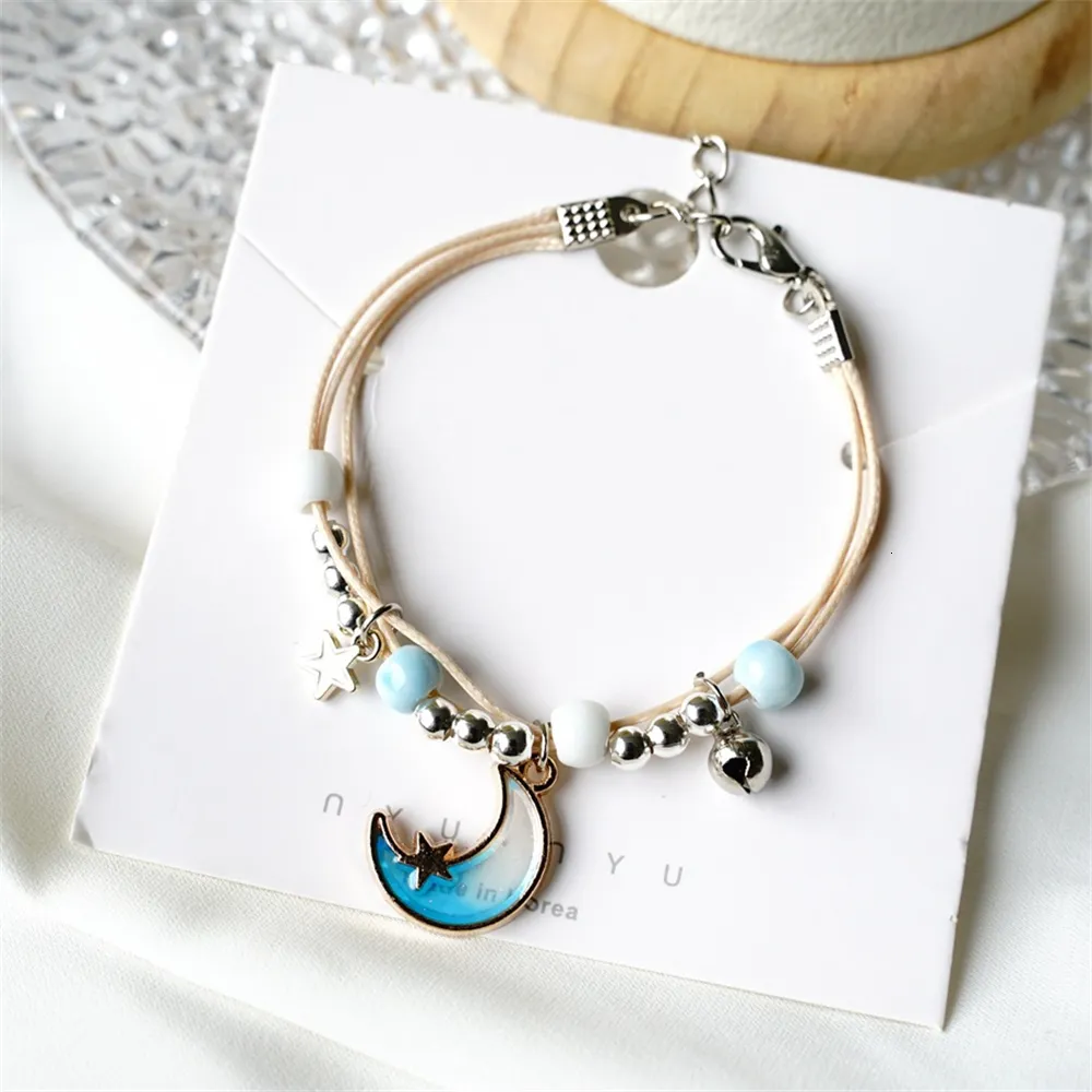 Bracelet de cheville en métal avec perles et papillon pour l'été, bracelet de cheville en corde tissée réglable et colorée pour femmes, filles et enfants_voghion.com