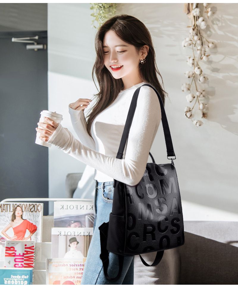 Neuer trendiger Mode-Alphabet-Mehrzweck-Rucksack in koreanischer Version aus weichem Leder für den Freizeitgebrauch_voghion.com