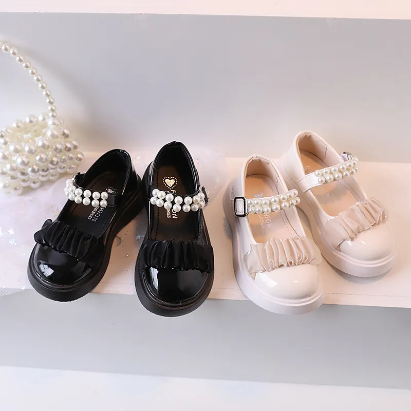 Girls Mary Jane Shoes For Kids Glossy Patent Leather Party Pumps_voghion.com