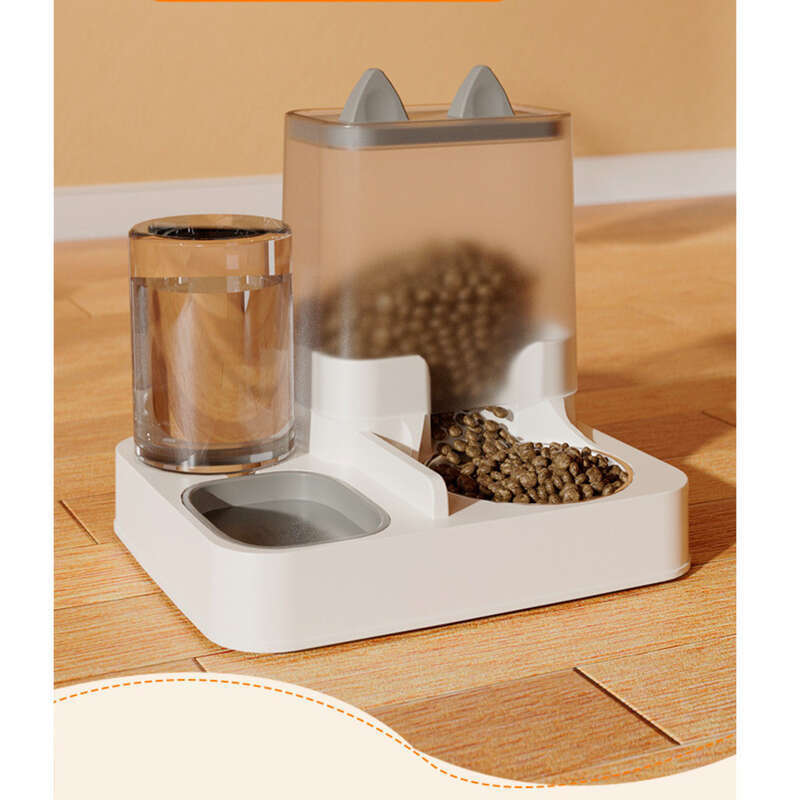 Automatische Fütterung von Hundefutter, integriert, Katzennapf, Keramik-Trinkwasser-Doppelnapf für Haustiere_voghion.com