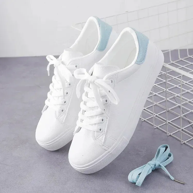 Dames Sport Mode Ademend Gevulkaniseerd Pu Leer Platform Witte Veter Casual Schoenen atos Onbedrukt Goed Product_voghion.com