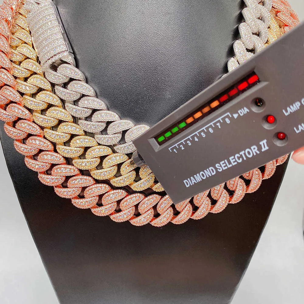 κρεμαστό κόσμημα με διαμάντια pass tester κουβανέζικο κολιέ σύνδεσμο για προσαρμοσμένο κρεμαστό κόσμημα 18 χιλιοστών χιπ χοπ ανδρών κοσμήματα μεγάλα κολιέ VVS moissanite_voghion.com