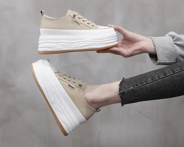 7cm rindsleder vulkanisierte plattform keilförmigen versteckte schnürsenkel schnürsenkel erhöhen lässige mode sport frauen_voghion.com