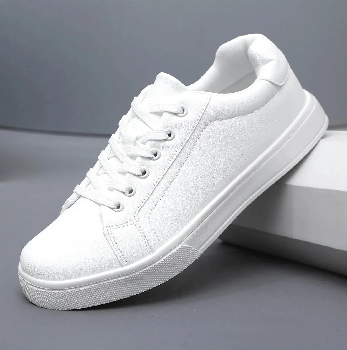 Tenis Mascuo 241105 - Zapatillas de deporte ligeras y cómodas para hombre, color blanco y negro, informales, para caminar_voghion.com