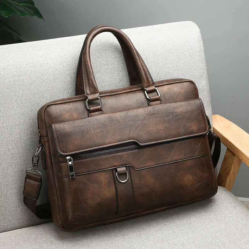 Neu Männer Aktentasche Klassische Retro Pu Leder Business Handtasche Satchel Männlichen Umhängetasche_voghion.com
