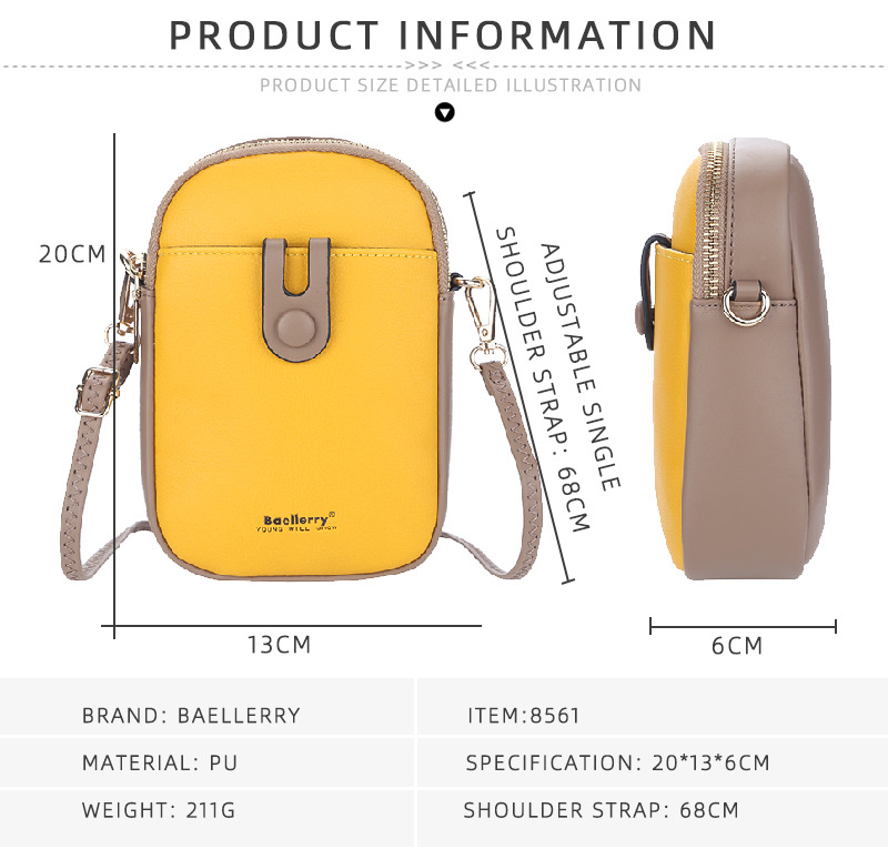 Women's Crossbody Bag Fashion Contrast Colour Mobile Phone Bag_voghion.com