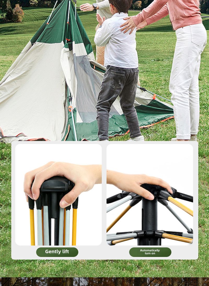 Outdoor Fully automatic two speed 3-4 people wilderness beach camping tents_voghion.com