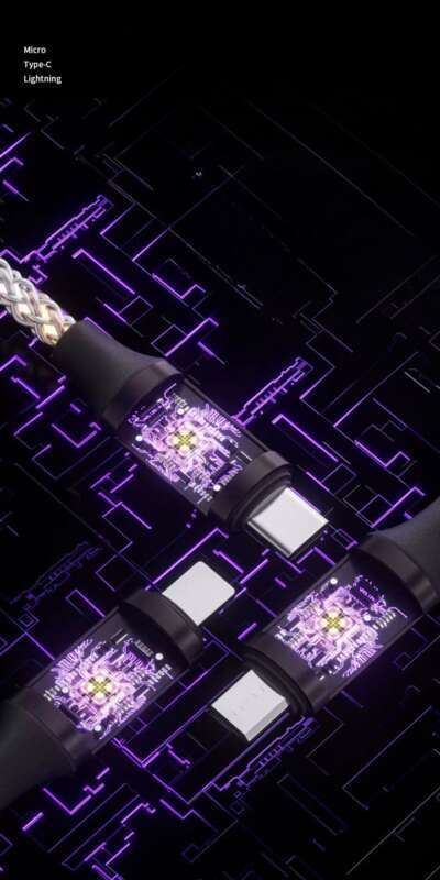 6A Super Fast PD Colorful Luminescent Data Cable Typec To Charging Wire Three In One Machine Vehicle RGB_voghion.com
