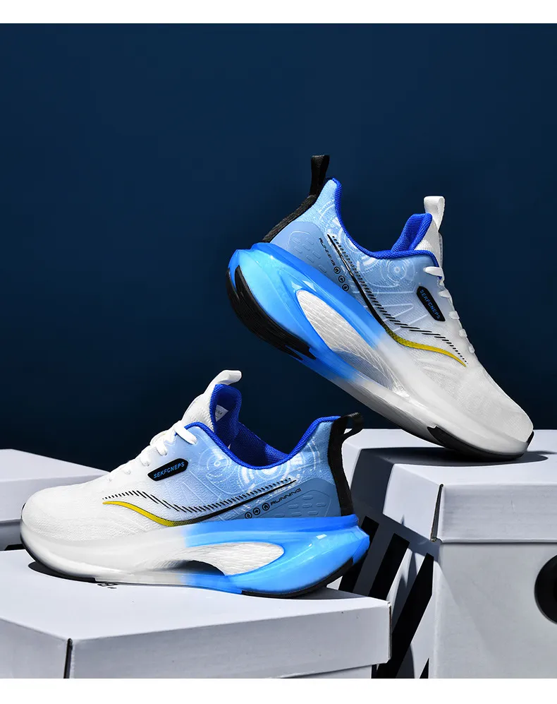 Chaussures de sport confortables et respirantes à semelles épaisses, légères, amortissantes et antidérapantes pour couple_voghion.com