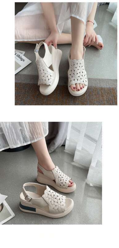 Damskie sandały na grubym obcasie, 2025 nowe letnie wysokie obcasy, damskie buty typu fish mouth hollowing_voghion.com