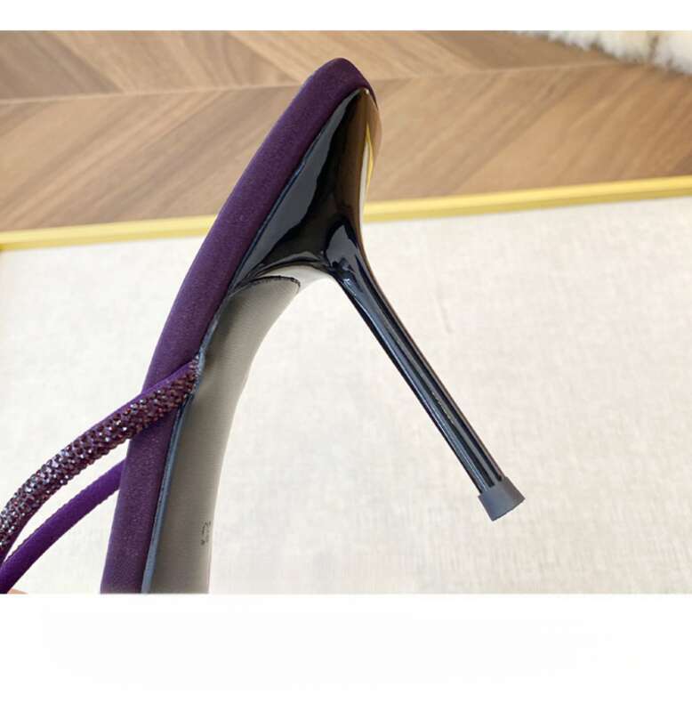 Sandali con cinturino dritto in raso con strass 2025 per donna, nuova punta in gel a farfalla_voghion.com