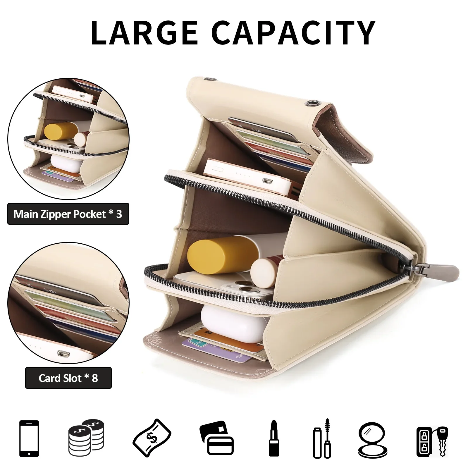 Retro kožená crossbody taška pro ženy, malý držák na mobilní telefon s nastavitelným popruhem_voghion.com