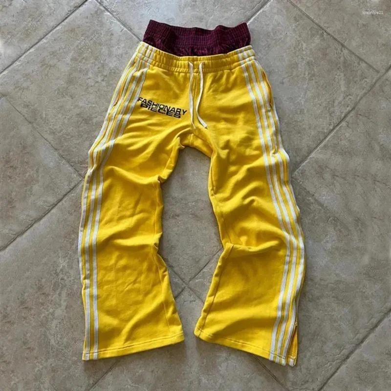 Férfi nadrág Férfi Y2K divat Egyszerű Csíkos Alkalmi Férfiaknak Retro Haruku Hip Hop Melegítőnadrág Laza Egyenes Magas Derekú_voghion.com