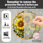 Captor de lumini din floarea-soarelui - Decor acrilic rotund pentru casă/fereastră/grădină. Cadou perfect de sărbători pentru Crăciun/Paște/Ziua Recunoștinței. Utilizare în interior/exterior._voghion.com