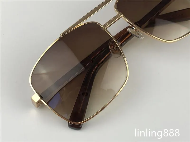 Pilot Sunglasses For Men Classic Metal Square Frame Retro Style_voghion.com