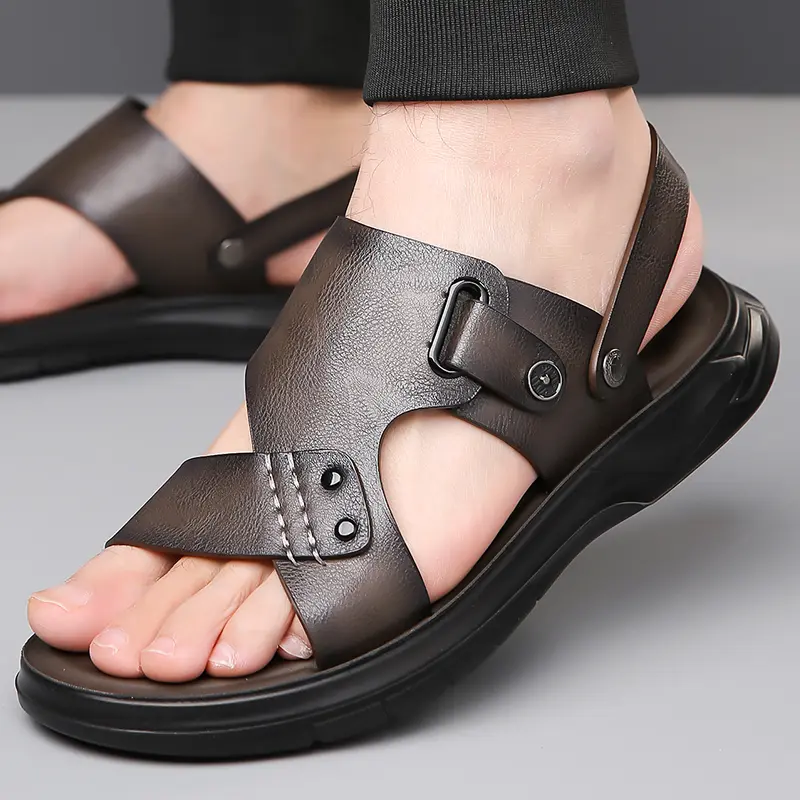 Herrensandalen Sommer Freizeit Strandhausschuhe Bequem Stilvoll_voghion.com
