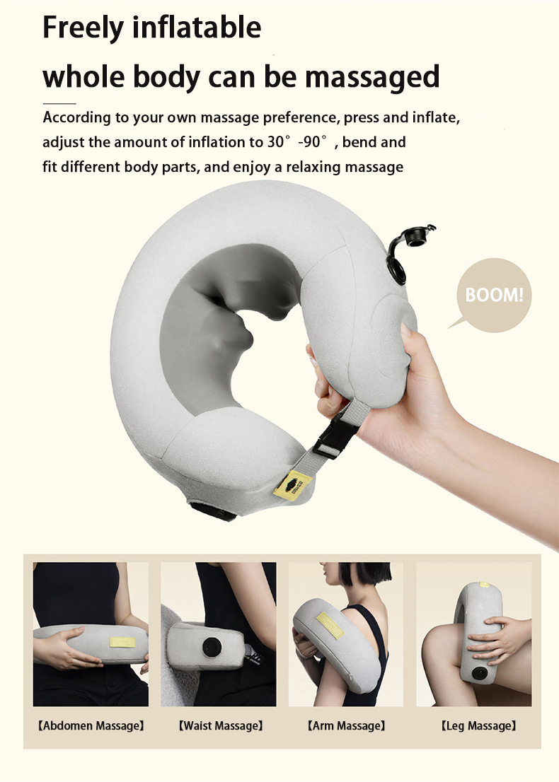 5D Smart Aufblasbare Nackenmassage Nacken Schulter Taille Ganzkörpermassagegerät Heizung Drahtloses tragbares_voghion.com
