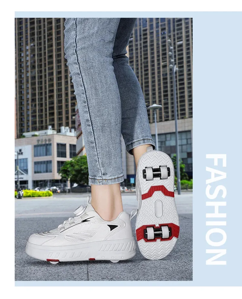 Patins de 4 rodas Deformation Double Row com rodas Tênis de skate de dupla finalidade 240701_voghion.com