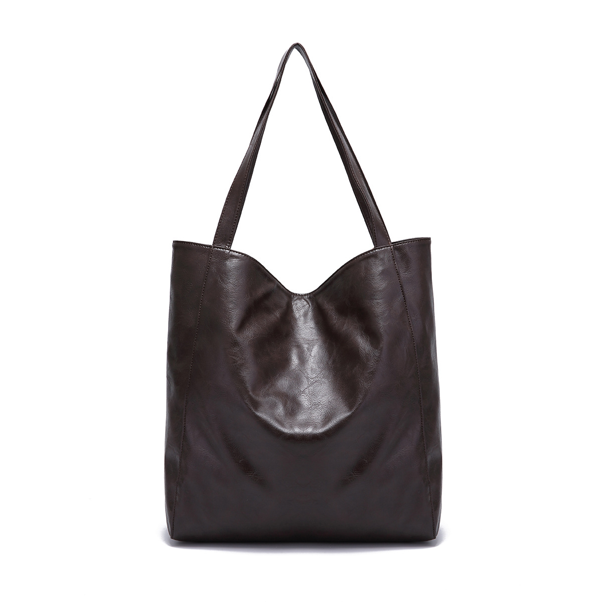 Borsa da donna, stile retrò, con rivetti, cuciture a contrasto, grande capacità, borsa a tracolla da donna_voghion.com